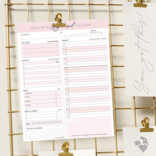 Goody Farm Daily Notepad Planner To Do Schedule - Stay Focused 50 Tear off Premium Made USA (Rose Pink) - Image 5