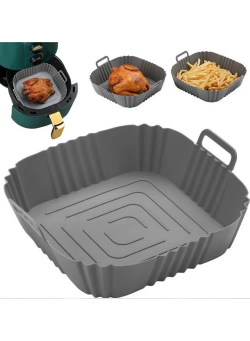 Air Fryer Molds Non-Stick Silicone, Food Safe Square Air Fryer Silicone Pan Mold for Air Fryer, Air Fryer Liner Replacement for Flammable Parchment Paper, Reusable Oven Basket, Kitchen Oven Accessories(Multiple Colors Random) - Image 1