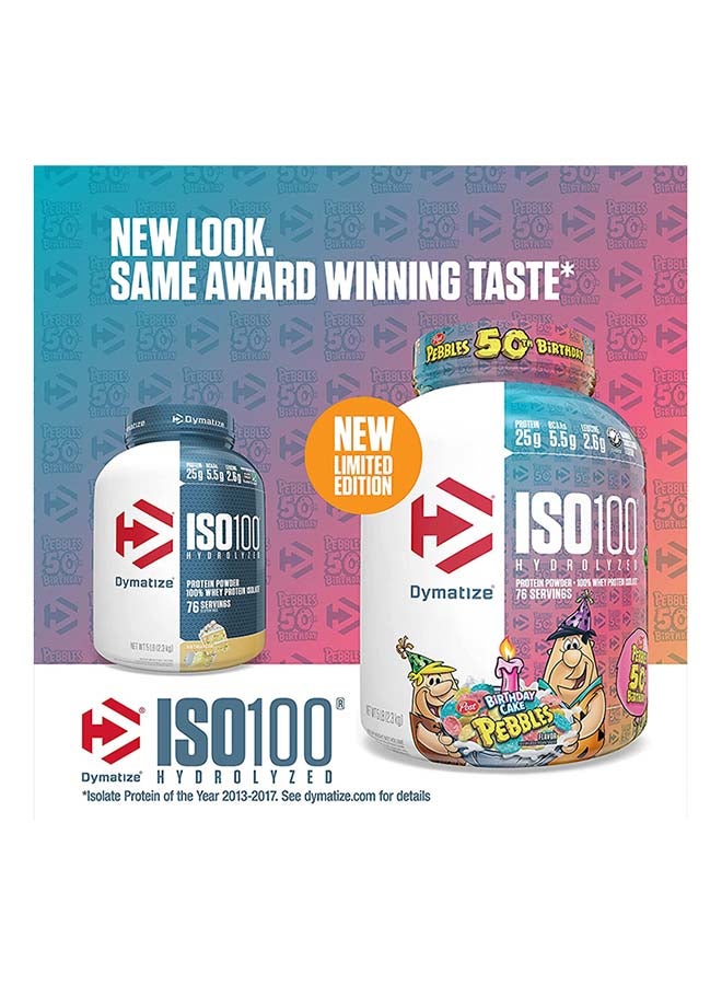 Iso 100 Hydrolyzed Protein Powder Birthday Cake Pebbles 75 Servings 5Lb 2.3Kg