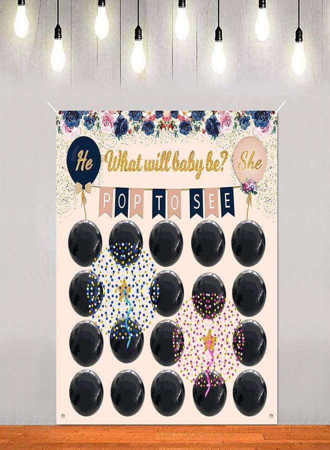 Senfaro Baby Gender Reveal Party Supplies Game Ideas Kit, Baby Gender Dart Board Games, Blue Pink Confetti with Balloons, Boy or Girl, He or She Navy and Blush Gender Reveal Decorations - Image 1