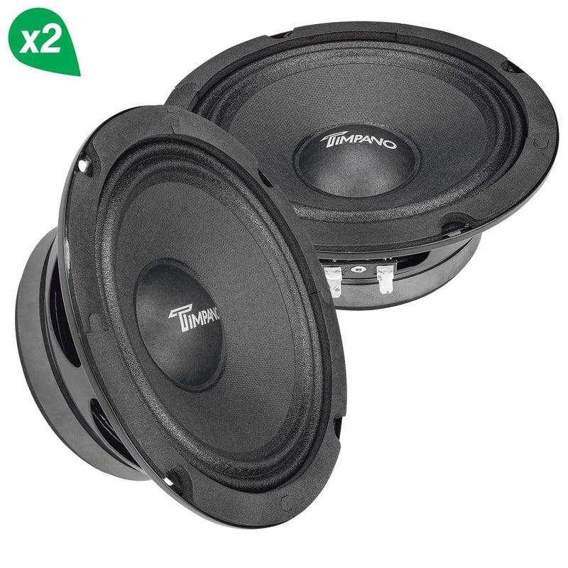 Timpano 6.5 Inch Shallow Midrange Speaker 500 Watts TPT-MR6-4 PRO Bundle 6.5 Midrange Speakers 4 Ohm Shallow Mount Car Audio Speaker, Pro Audio Loudspeaker Compact for Doors (Pair) - Image 3