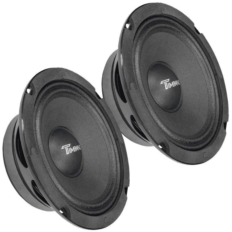Timpano 6.5 Inch Shallow Midrange Speaker 500 Watts TPT-MR6-4 PRO Bundle 6.5 Midrange Speakers 4 Ohm Shallow Mount Car Audio Speaker, Pro Audio Loudspeaker Compact for Doors (Pair) - Image 1