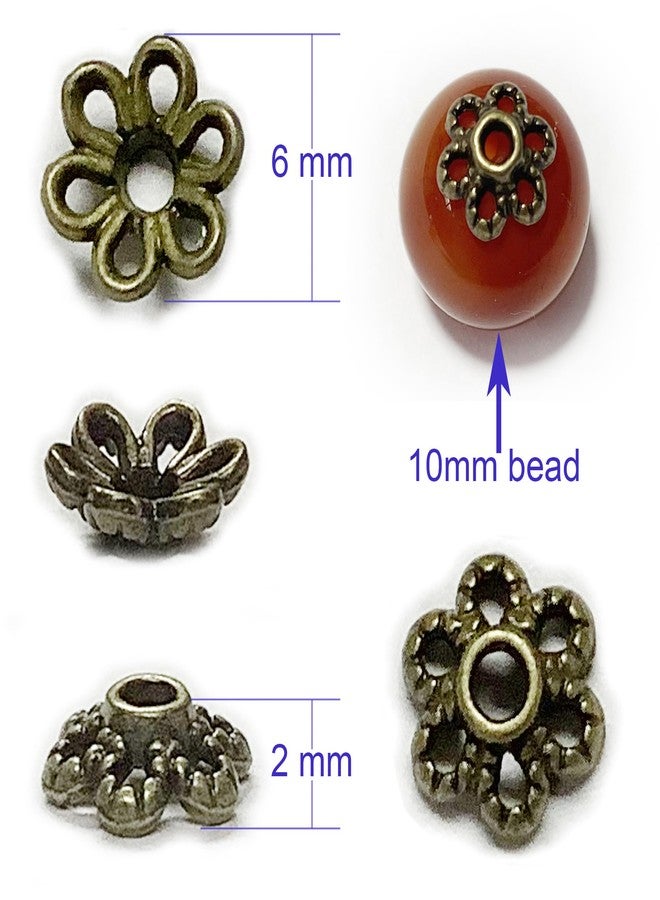 Heather's cf 500 Pieces Brass Tiny Bead Caps Findings (Fit 8mm 10mm Round Beads) for Jewelry Making - Image 2