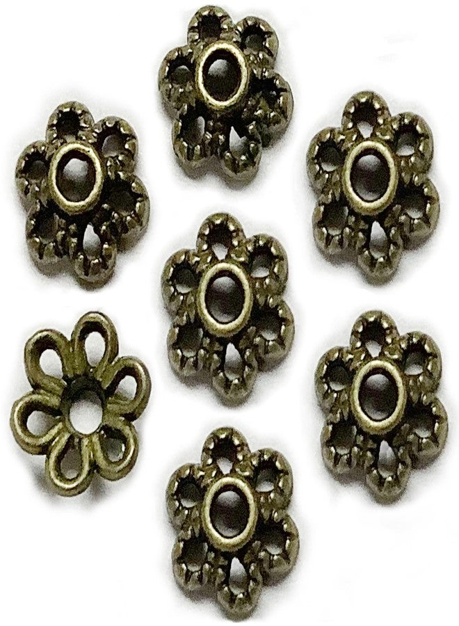Heather's cf 500 Pieces Brass Tiny Bead Caps Findings (Fit 8mm 10mm Round Beads) for Jewelry Making - Image 1
