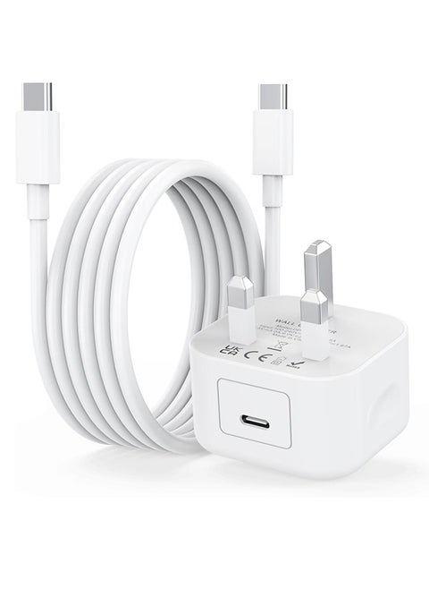 iPhone 15 16 USB C Charger,20W PD USB C Fast Charger Plug with 6FT USB C to USB C Cable for iPhone 15/15 Plus/15 Pro/15 Pro Max/16/16 Plus/16Pro Max,iPad,USBC Power Adapter
