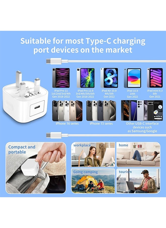 X-level - iPhone 15 16 USB C Charger,20W PD USB C Fast Charger Plug with 6FT USB C to USB C Cable for iPhone 15/15 Plus/15 Pro/15 Pro Max/16/16 Plus/16Pro Max,iPad,USBC Power Adapter - Image 1
