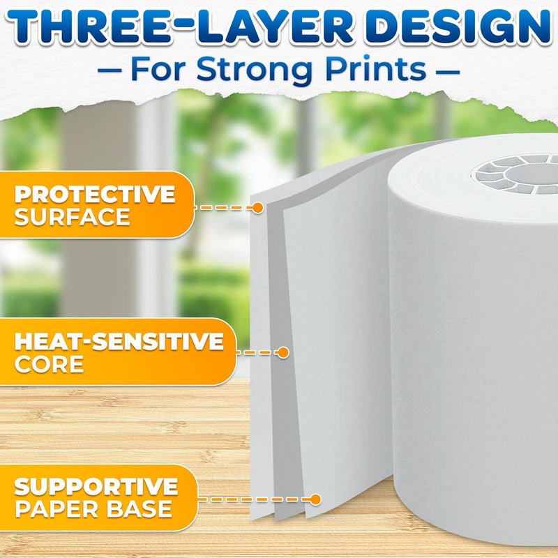 Reluen 3-Pack Calculator Tape Rolls – Adding Machine Tape 2 1/4 In x 85 ft | Reliable Receipt Paper, Lint-Free, Easy-to-Install | Compatible with Most Printing Calculators, POS Systems & Cash Registers - Image 4
