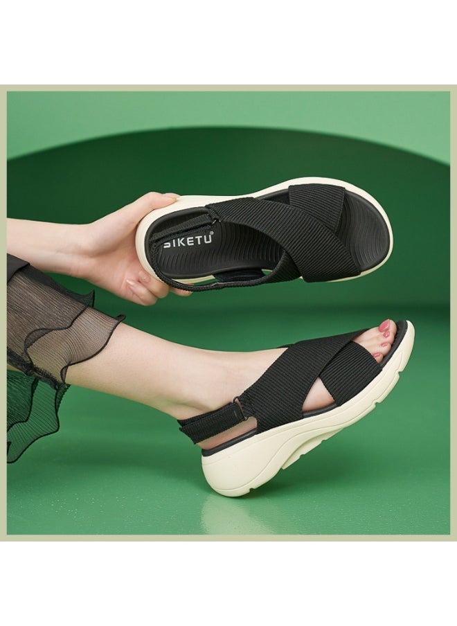 SIKETU Women  Platform Sandals Cross-Tied Sandals Non Slip Open Toe Sandals Breathable Casual Flat Sandals For Summer Beach  - Image 3