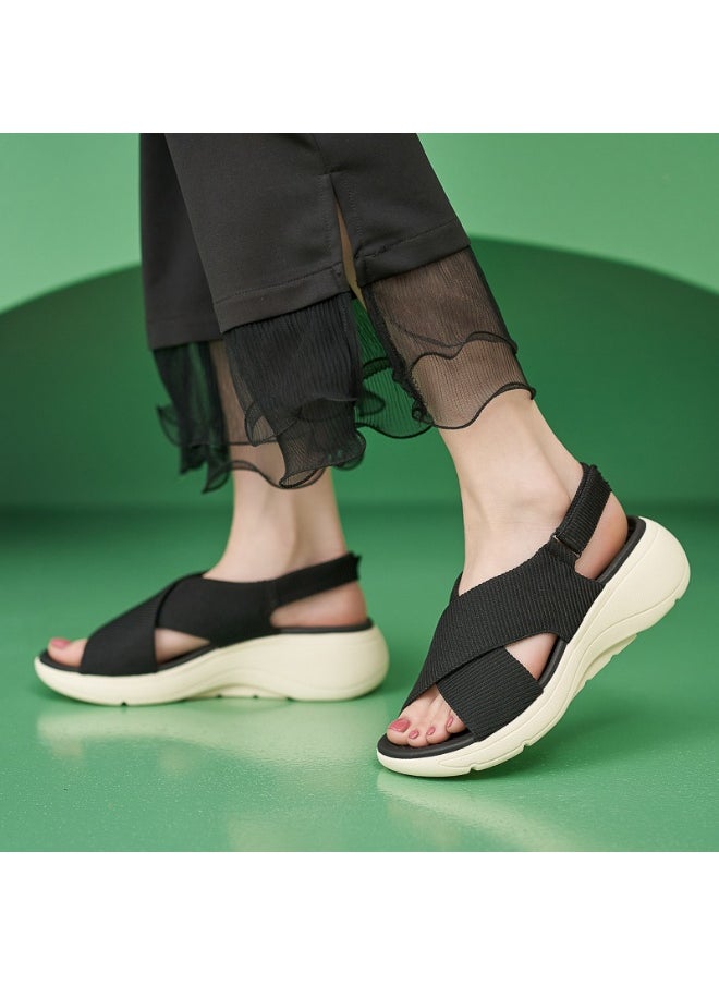 SIKETU Women  Platform Sandals Cross-Tied Sandals Non Slip Open Toe Sandals Breathable Casual Flat Sandals For Summer Beach  - Image 2