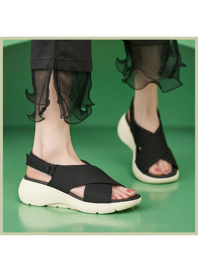 SIKETU Women  Platform Sandals Cross-Tied Sandals Non Slip Open Toe Sandals Breathable Casual Flat Sandals For Summer Beach  - Image 4