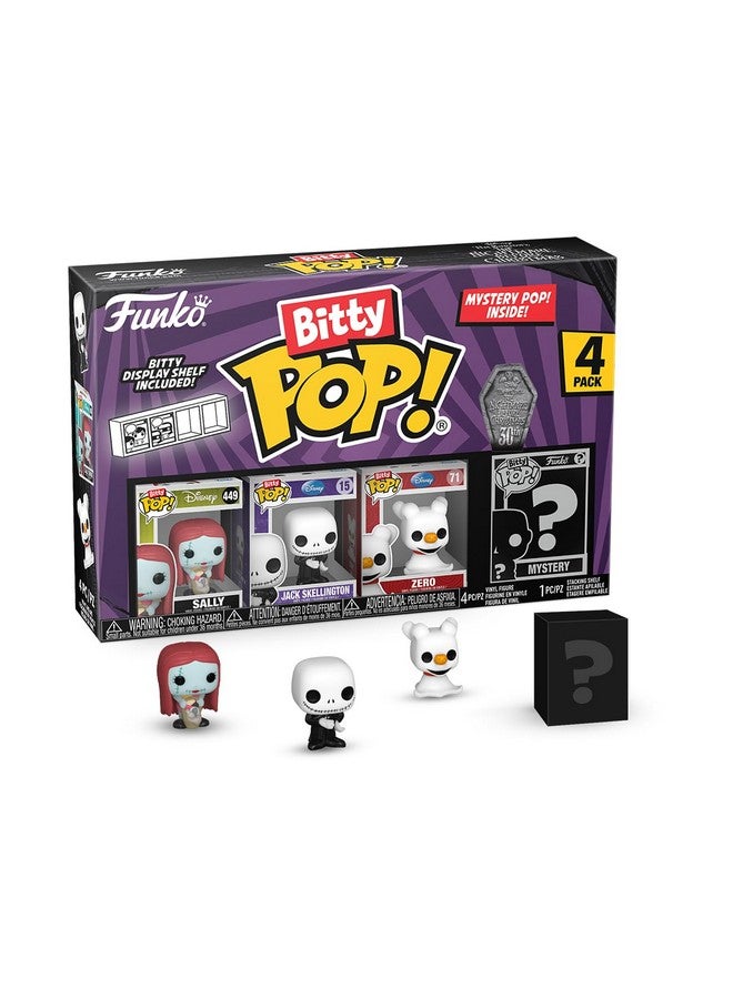 Funko Bitty Pop The Nightmare Before Christmas - Sally, Jack Skellington, Zero and A Surprise Mystery Mini Figure - 0.9 Inch (2.2 Cm) Collectable - Stackable Display Shelf Included - Image 1