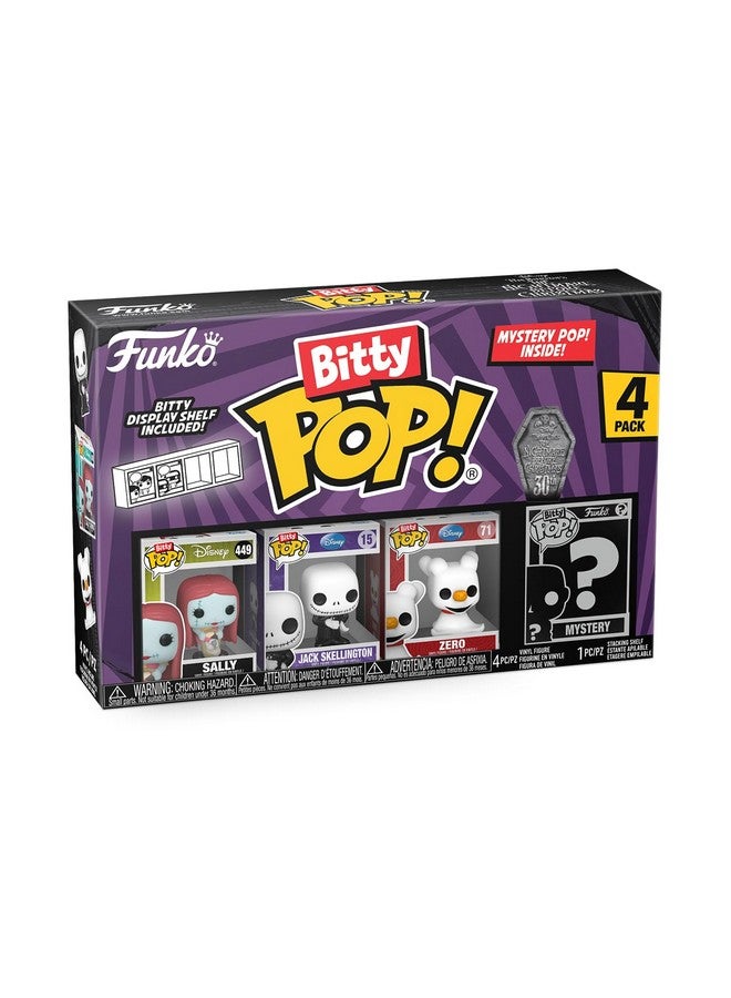 Funko Bitty Pop The Nightmare Before Christmas - Sally, Jack Skellington, Zero and A Surprise Mystery Mini Figure - 0.9 Inch (2.2 Cm) Collectable - Stackable Display Shelf Included - Image 3