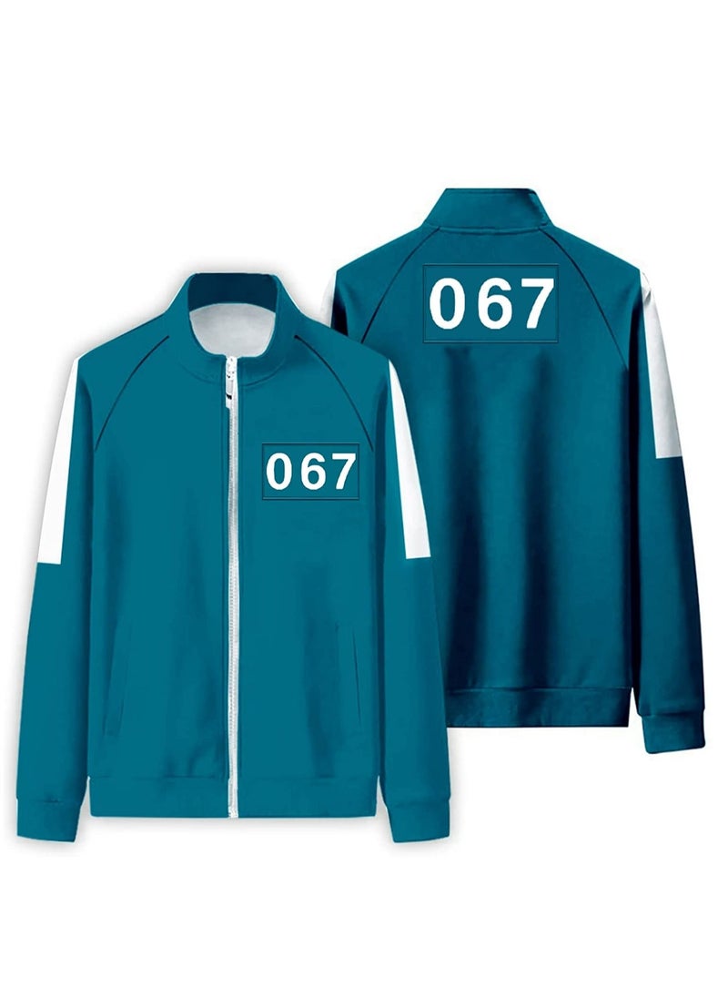 XiuWoo - 2021 Korean Movies Squid Game Cosplay Costume, Tracksuit Sweatshirt Jackets Pants Suits Christmas 3 PCS - Image 1