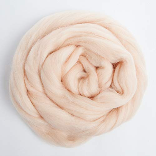 Desert Breeze Distributing 100% Natural Merino Wool Roving - Premium Combed Top Merino Roving Wool - Tapestry, Spinning, Wet Felting & Needle Felting Supplies - 21.5 Micron - 1 oz, Color Vanilla - Image 3