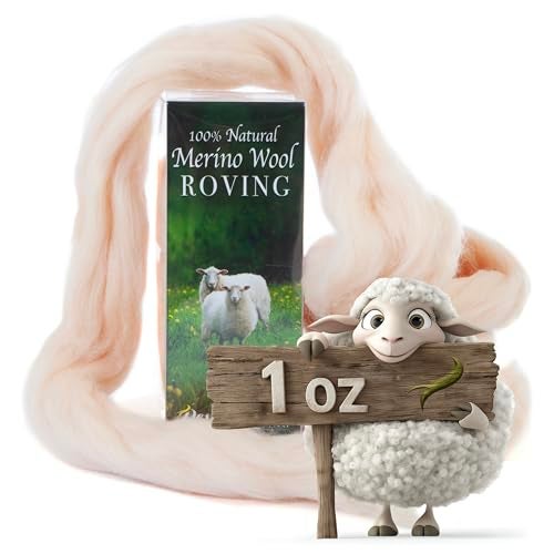 Desert Breeze Distributing 100% Natural Merino Wool Roving - Premium Combed Top Merino Roving Wool - Tapestry, Spinning, Wet Felting & Needle Felting Supplies - 21.5 Micron - 1 oz, Color Vanilla - Image 5