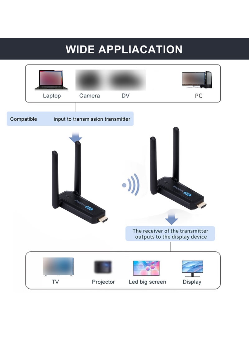 For Wireless HDMI Transmitter Dual Mode Display 5Ghz Stable Casting for Laptops Cameras Game Consoles Transmission Distance Up to 164 Feet Compatible Wireless HDMI Transmitter and Receiver  - Image 4