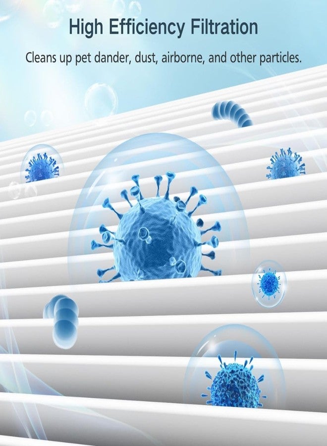 إيزينجو فلتر بديل H-HF400-VP، متوافق مع أجهزة تنقية الهواء الأسطوانية Hunter H-HF400-VP وH-PF400 وHP400، ترشيح ثلاثي المراحل، فلتران و8 فلاتر كربون نشط - Image 3