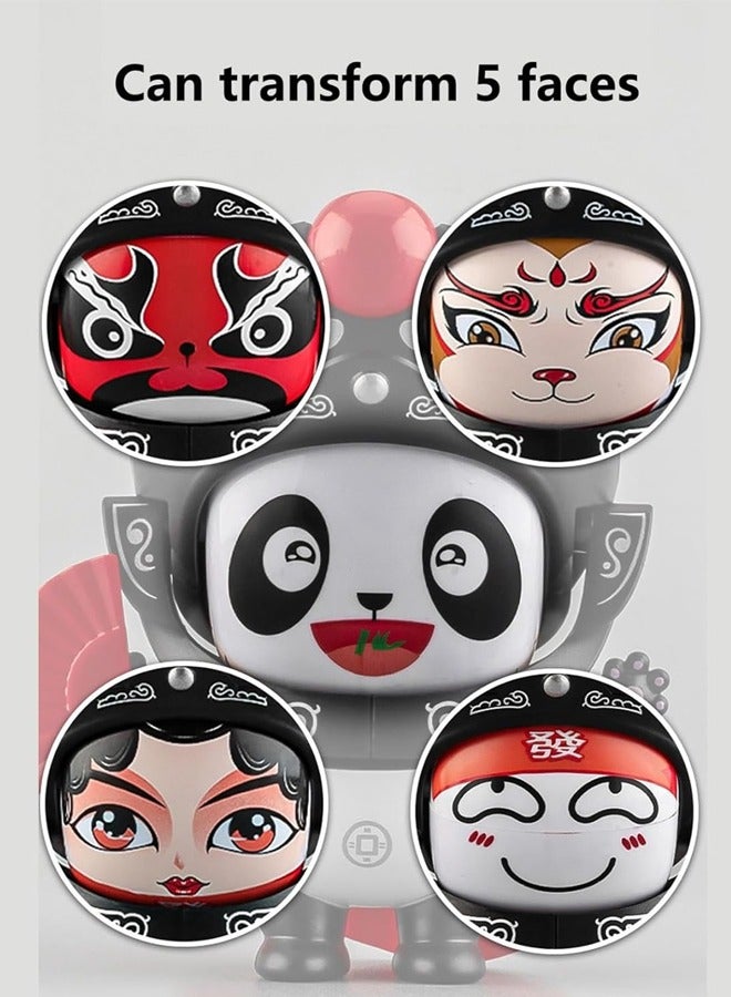 Creative face-Changing Panda Doll Pendant, Sichuan Opera face-Changing Sheet Chinese Special Hand-me-Down Gift Souvenirs (Red Sichuan Opera Panda)  - Image 3