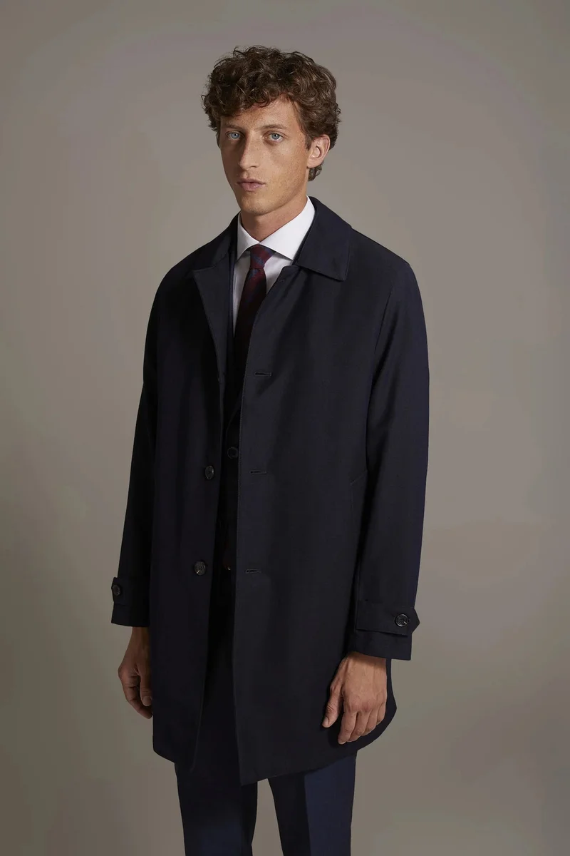 Padded coat harringobone fabric - Blue