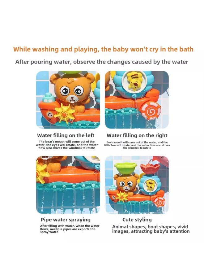 Generic - Direct Sale Hot Baby Bathroom Toys Children's Water Bear Water Car Bath Bath Can Be Sent On Behalf-Color:Little Bear Flowing Water + Duck + Pancrab - Image 1