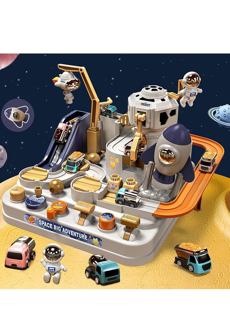 SYOSI Race Track Game Toy Car Adventure for 3 4 5 6 7 Years Old Boys Girls Spaceship Rail City Rescue Playset Magnet Educational Learning Toddler  - Image 2
