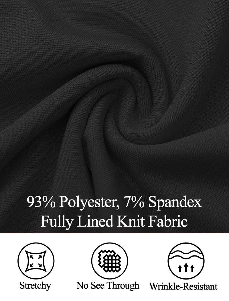 EXARUS Girls Dresses with Pads Long Sleeve Mini Short Square Neck A-Line Skater Tween Formal Ruffle Hem Ruched Flowy Dress Black 12Y - Image 3