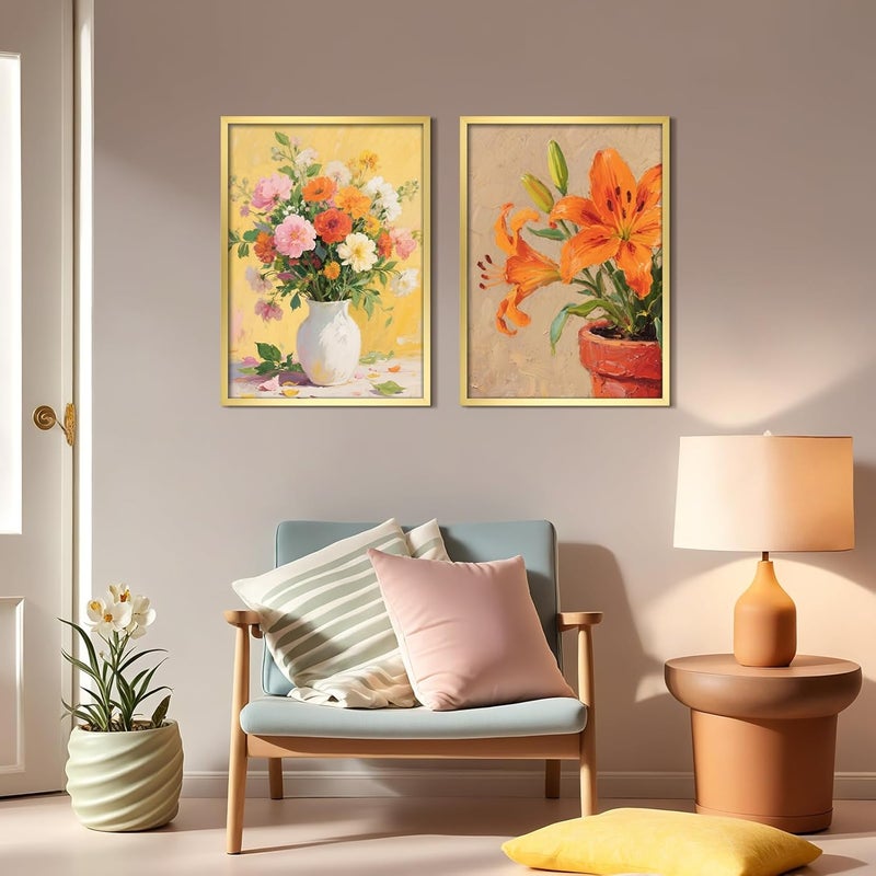 إطار Giftgarden، مقاس 50 × 70 سم من الألمنيوم الذهبي؛ مناسب لتصميم المناظر الطبيعية والبورتريهات والصور الفوتوغرافية، للتثبيت على الحائط فقط. - Image 3