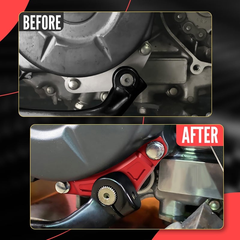 Canitu Red Shift Shaft Brace - CNC Billet Aluminum Shifter Support for Honda CRF110 (2013-2023) - Image 3