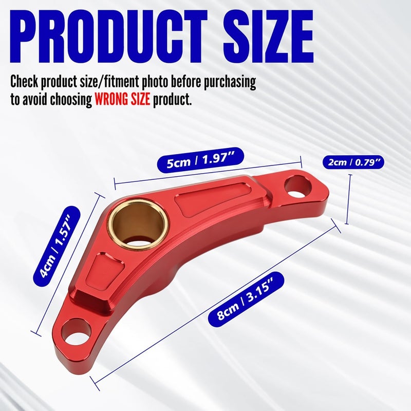 Canitu Red Shift Shaft Brace - CNC Billet Aluminum Shifter Support for Honda CRF110 (2013-2023) - Image 2
