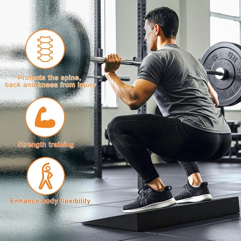 UNMERA Squat Wedge Block - Non-Slip Heel Elevator | Improves Squat Form, Mobility & Strength for Weightlifting, Deadlifts - Image 3