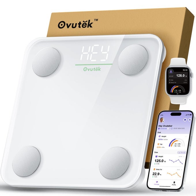 SMART SCALE FOR BODY WEIGHT DIGITAL BATHROOM SCALE BMI WEIGHING BODY FAT SCALE ACCURATE BODY COMPOSITION SCALE MONITOR FOR PEOPLES HEALTH WITH SMARTPHONE APP COMPACT SIZE 400LB
