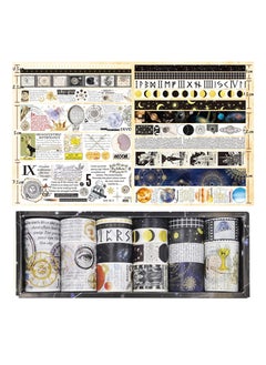 18 Rolls Universe Washi Tape Decorative Washi Masking Tapes Set for Scrapbooking Gift Wrapping Decoration Arts Crafts for Journaling Bullet Junk Journal DIY Crafts