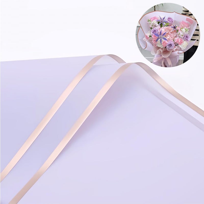 BBJ WRAPS Waterproof Floral Wrapping Paper Sheets Fresh Flowers Bouquet Gift Packaging Korean Florist Supplies 20 Sheets Light Purple