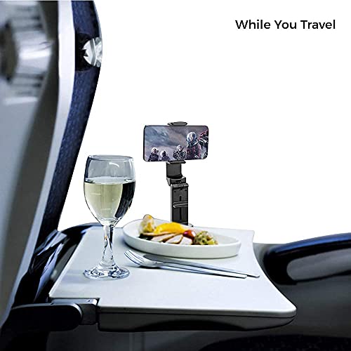 ADZOY Tabletop Premium Universal Mobile Stand Holder for Video Recording, Video Call, Airplane, Flight & Train Food Tray Phone Mount, Office Desk Phone Holder, Desktop Phone clamp - Image 3