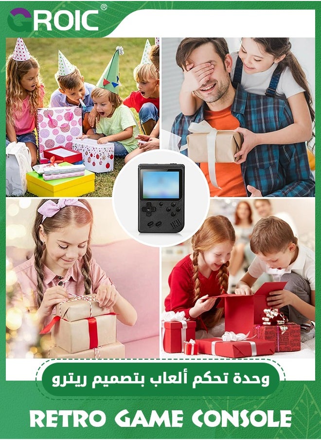 GROIC - Black Retro Handheld Game Console with 500 Classic FC Games, Portable Retro Game Console, 3-inch LCD Screen and Add-on Controller, Handheld Game Console Supports Connectivity to TV and Two Players - Image 1