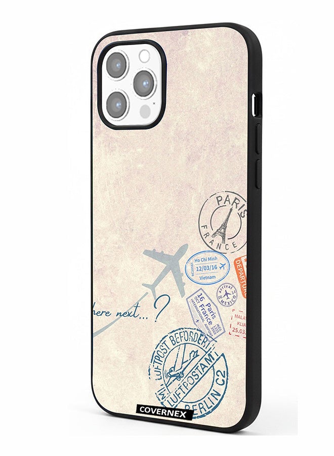 Covernex Apple iPhone 12 Pro Max Protective Case Cover Printed Featuring Paris And Aviation Stamp - Image 1
