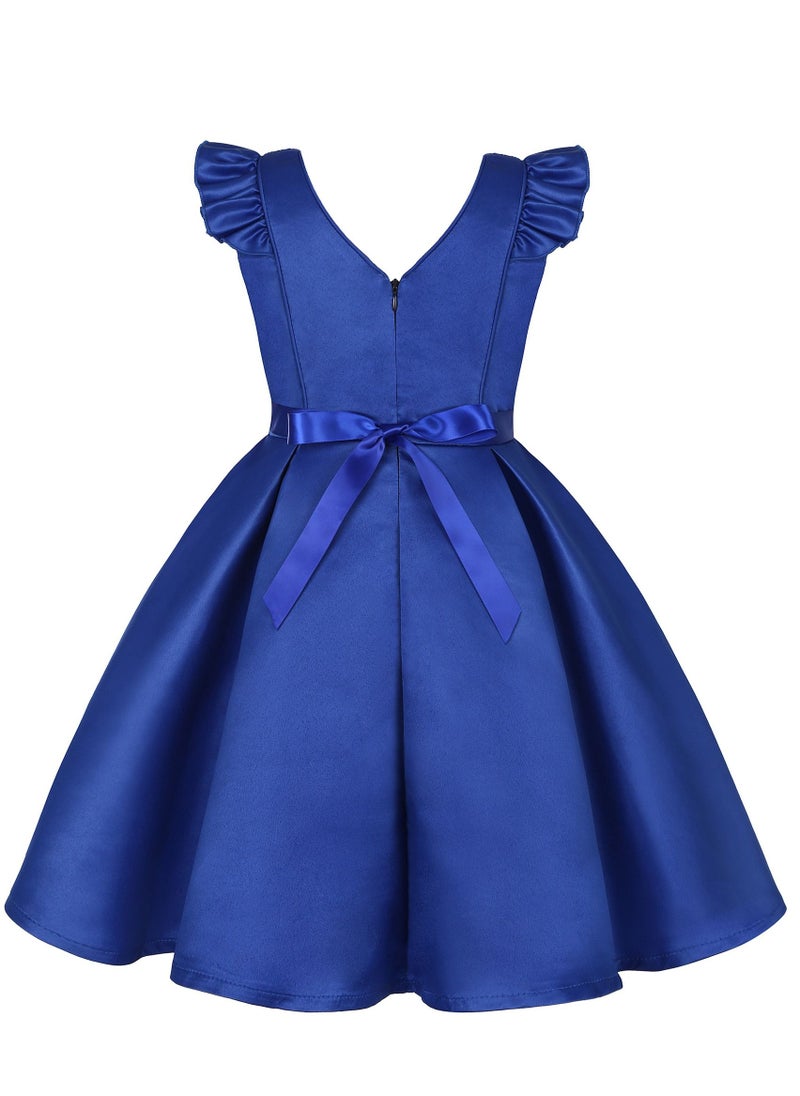 Loquat Girls Fashion Cute Princess Dress Blue  - Image 2