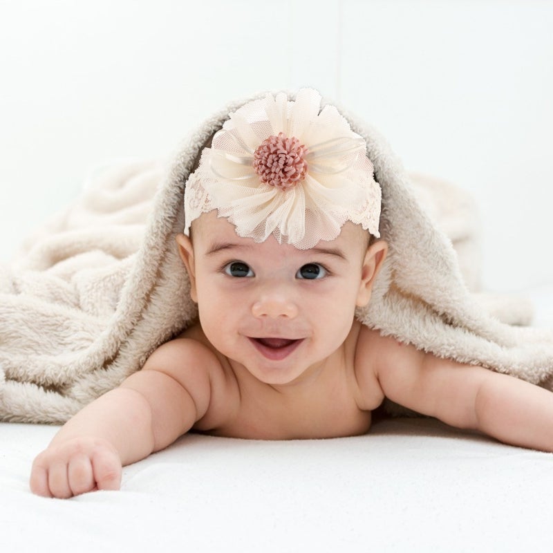 1 Set Baby Hundred Days Adorable Flower Headband Mid-calf Length Socks - Image 5