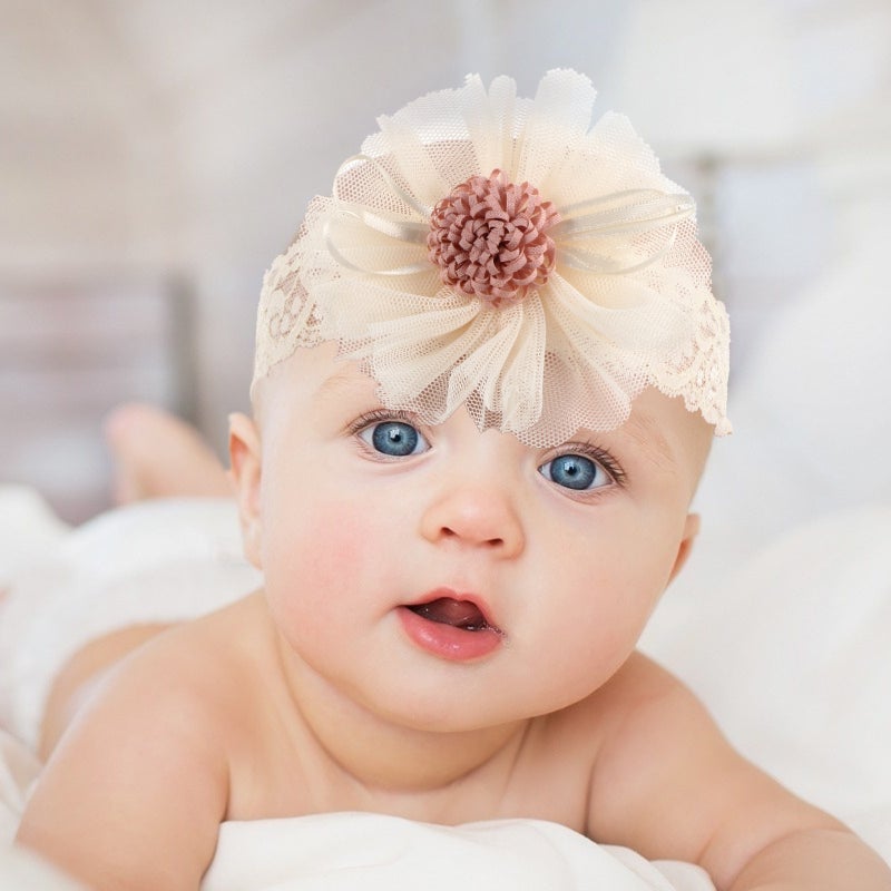 1 Set Baby Hundred Days Adorable Flower Headband Mid-calf Length Socks - Image 1