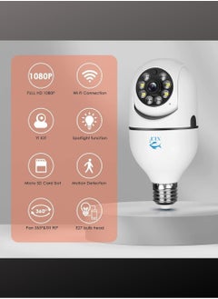 XLT Smart WIFI Led Light Bulb Security Camera, 360 Degrees 1.0MP Cam Home  IP Camera, with Night Vision, Two Way Audio, Smart Motion Detection  - Image 3