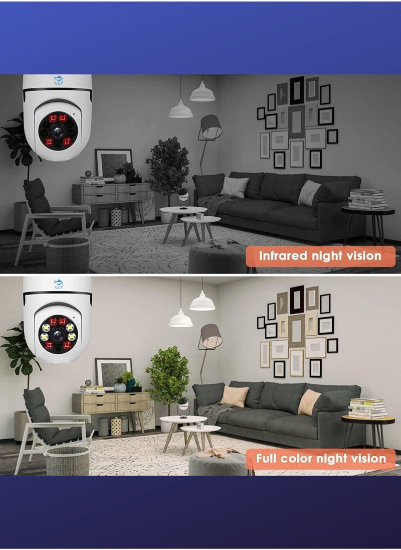 XLT - Smart WIFI Led Light Bulb Security Camera, 360 Degrees 1.0MP Cam Home  IP Camera, with Night Vision, Two Way Audio, Smart Motion Detection - Image 1