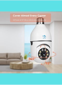 XLT Smart WIFI Led Light Bulb Security Camera, 360 Degrees 1.0MP Cam Home  IP Camera, with Night Vision, Two Way Audio, Smart Motion Detection  - Image 2