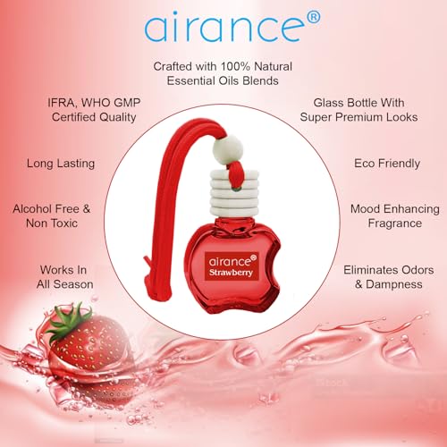 Airance Car Air Freshener|Car Perfume|Hanging Car Air Freshener|Car Aroma Diffuser-Strawberry | Liquid, Pack Of 1 - Image 2
