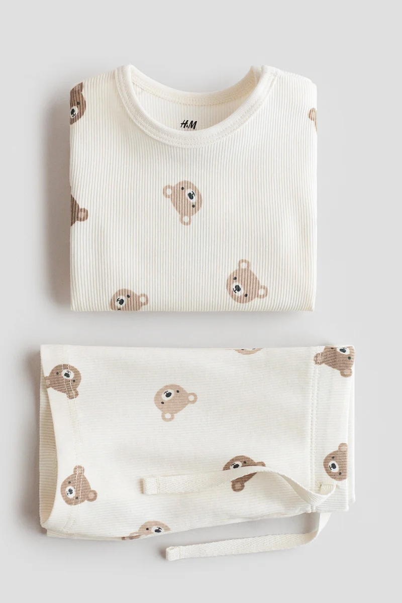 H&M 2-piece ribbed cotton set