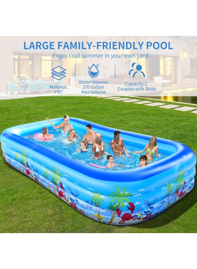 راكاي حمام سباحة قابل للنفخ متعدد الأغراض ، 260 سم ، حمام سباحة عائلي PVC ، سمك جدار مادة PVC 0.3 مم ، أكثر سمكا وأكثر متانة ، جميع حمامات السباحة والرمل ، تصميم موضوع الشاطئ ، ألعاب صيفية رائعة ،مسبح اطفال كبير - Image 4