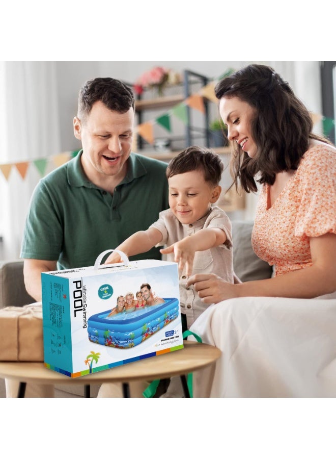 راكاي حمام سباحة قابل للنفخ متعدد الأغراض ، 260 سم ، حمام سباحة عائلي PVC ، سمك جدار مادة PVC 0.3 مم ، أكثر سمكا وأكثر متانة ، جميع حمامات السباحة والرمل ، تصميم موضوع الشاطئ ، ألعاب صيفية رائعة ،مسبح اطفال كبير - Image 3