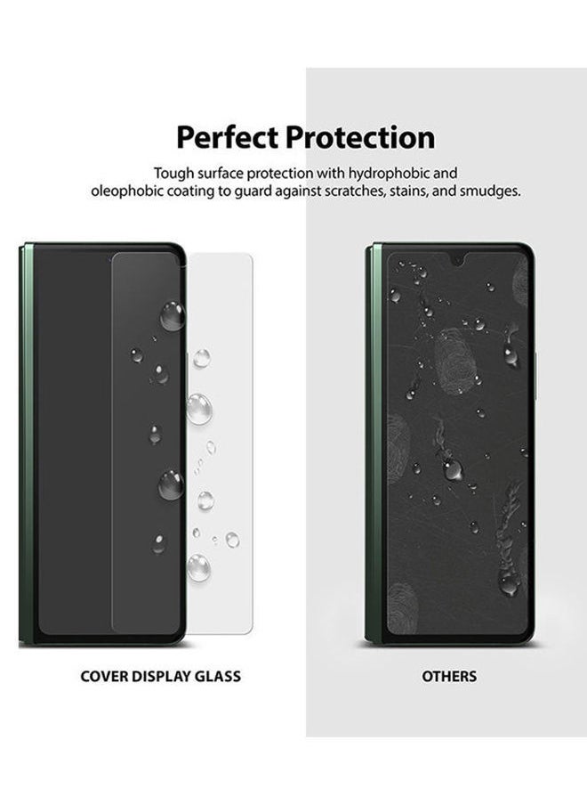 NIBEMINENT Tempered Glass Protector For Samsung Galaxy Z Fold 3 Screen 9H Hardness Full Coverage Bubble-Free Anti Scratch Protective Film Clear  - Image 5