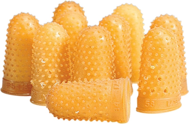 Swing Line ® Rubber Fingertips, #11, 9/16" Diameter, Amber, Box Of 12 - Image 1