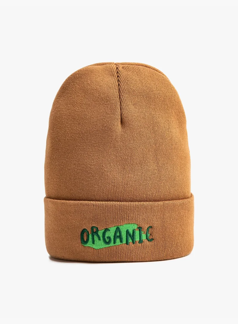 KOTON Knit Beanie Embroidered Detail