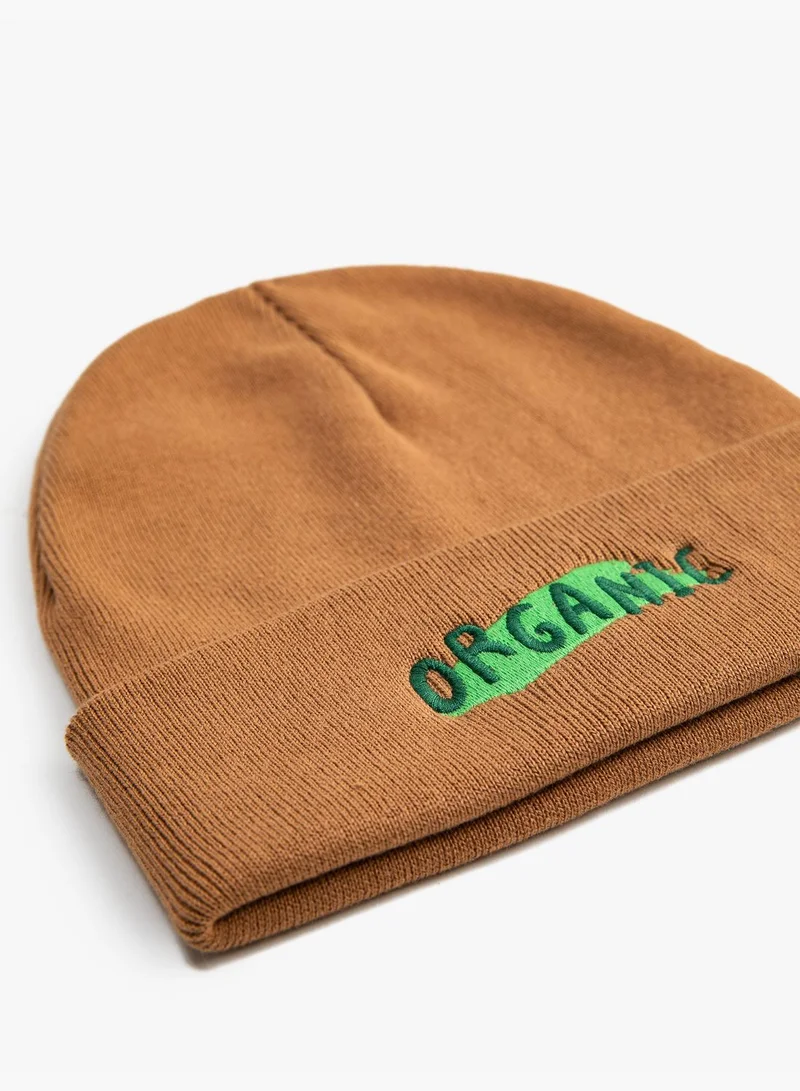 KOTON Knit Beanie Embroidered Detail